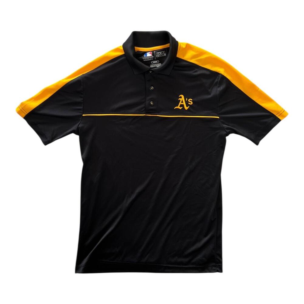 Oakland Athletics TX3 Polo Shirt Mens Medium Black MLB Baseball